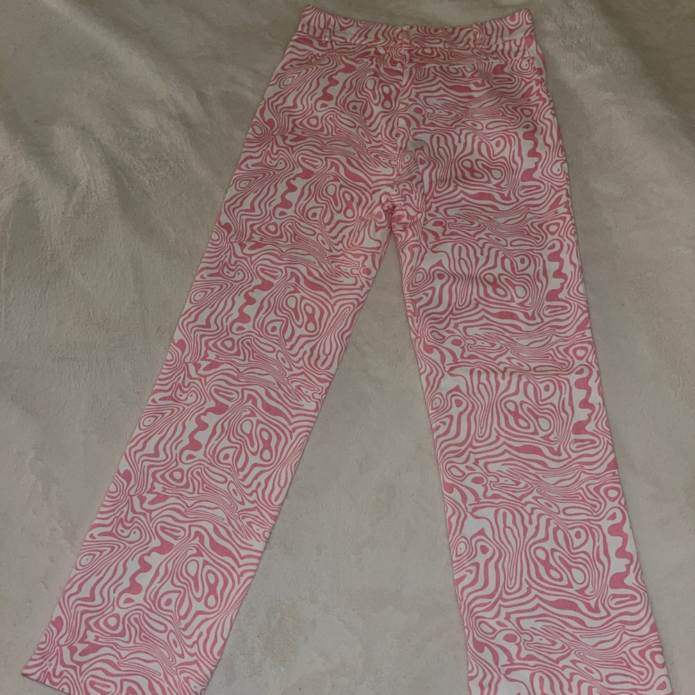 Funky Wide Legs Pant With Pink And White Stripes - Picture 5 of 6